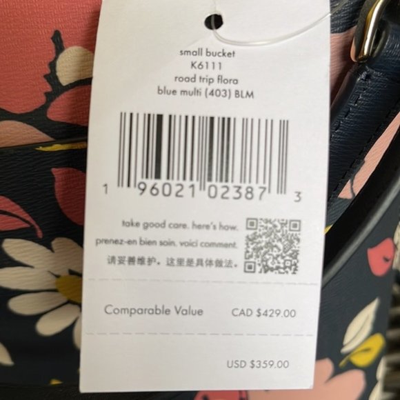Kate Spade Darcy Small Bucket Bag Road Trip Floral Blue Multi - Picture 8 of 16